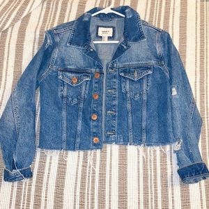 Distressed Cropped JEAN JACKET